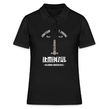 Irminsul - Säule der Welt - Frauen Polo Shirt - Schwarz - Vorne - Ailine (174cm)