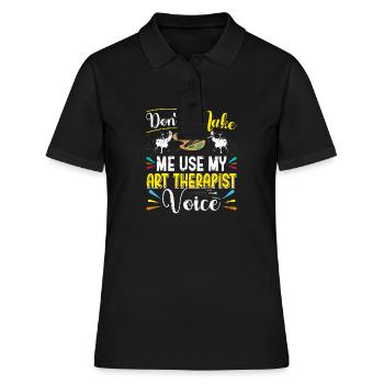 Kunsttherapeut, Grafisches Zeichnen, Kunstdesign - Frauen Polo Shirt - Schwarz - Vorne - Ailine (174cm)