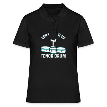 Tenor Schlagzeug Trommel | Musikband Schlagzeuger - Frauen Polo Shirt - Schwarz - Vorne - Ailine (174cm)