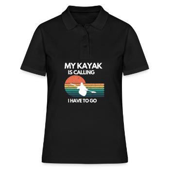 Kayak Canoe Water Sports Paddling Kayak Design - Women's Polo Shirt - black - Front - Ailine (174cm)