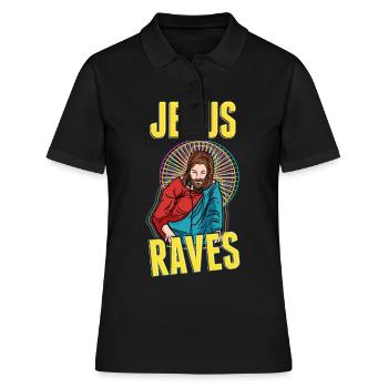 Jésus s’extasie EDM Techno Rave parti de fer - Polo Femme - noir - Devant - Ailine (174cm)