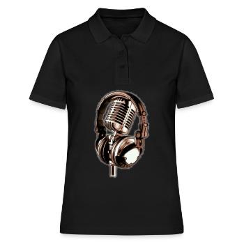 Microphone et écouteurs - Polo Femme - noir - Devant - Ailine (174cm)