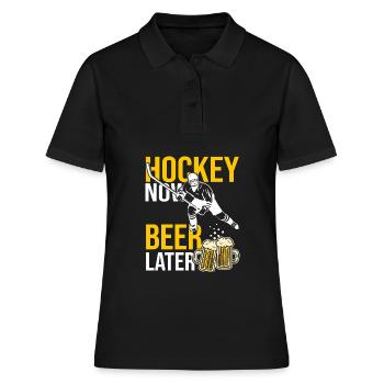 Eishockeyspieler Geschenk Bier Geschenk - Frauen Polo Shirt - Schwarz - Vorne - Ailine (174cm)