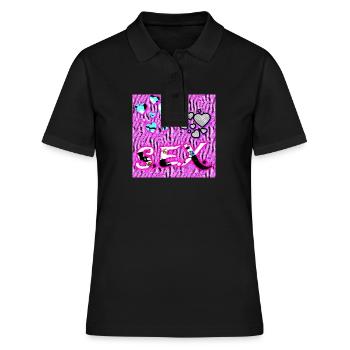 S.E.X. - Coeurs - Polo Femme - noir - Devant - Ailine (174cm)