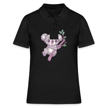 Koala heureux ours koala - Polo Femme - noir - Devant - Ailine (174cm)