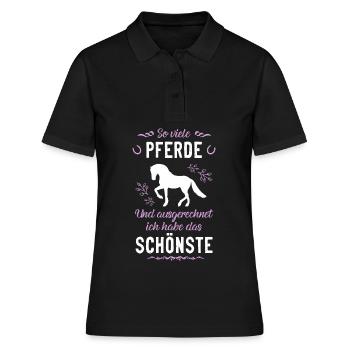 Netter Stall Spruch, Pferde Geschenk - Frauen Polo Shirt - Schwarz - Vorne - Ailine (174cm)