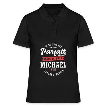 Michaël Parfait Cadeau prenom michael - Polo Femme - noir - Devant - Ailine (174cm)