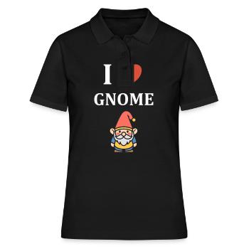 I love gnome - Women's Polo Shirt - black - Front - Ailine (174cm)