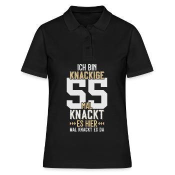 55. GEBURTSTAG 1971 KNACKIGE 55 - Frauen Polo Shirt - Schwarz - Vorne - Ailine (174cm)