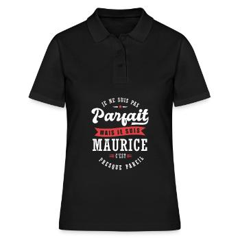 Maurice Parfait Cadeau prenom maurice - Polo Femme - noir - Devant - Ailine (174cm)
