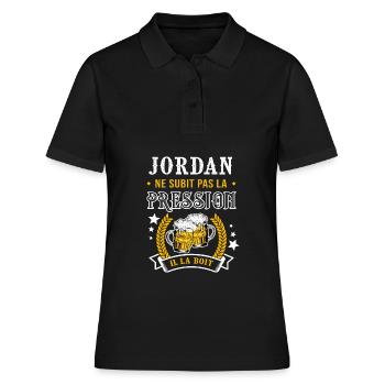 Jordan et bière & jordan cadeau jordan fête - Polo Femme - noir - Devant - Ailine (174cm)