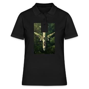 Épave d’avion abandonnée dans la jungle - Polo Femme - noir - Devant - Ailine (174cm)