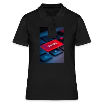 Rot Abbrechen-Tasten-Highlight - Frauen Polo Shirt - Schwarz - Vorne - Ailine (174cm)