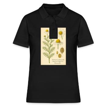 Camomille Vintage Art Botanique - Polo Femme - noir - Devant - Ailine (174cm)