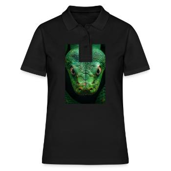 Regard de serpent vert hypnotique - Polo Femme - noir - Devant - Ailine (174cm)