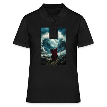 La force divine la mer - Polo Femme - noir - Devant - Ailine (174cm)
