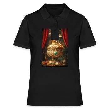 Königlicher Schatz quillt über - Frauen Polo Shirt - Schwarz - Vorne - Ailine (174cm)