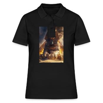Erweckte Sphinx des Feuers - Frauen Polo Shirt - Schwarz - Vorne - Ailine (174cm)