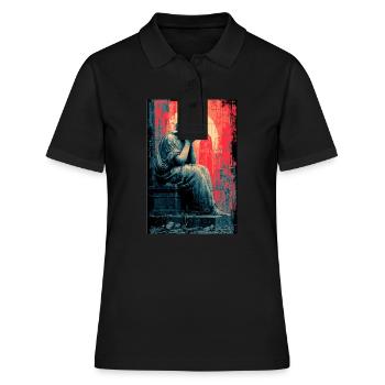 Weinende Freiheitsstatue - Frauen Polo Shirt - Schwarz - Vorne - Ailine (174cm)