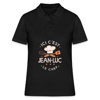 Jean luc Chef Ici c est Jean luc le chef cuisinier - Polo Femme - noir - Devant - Ailine (174cm)