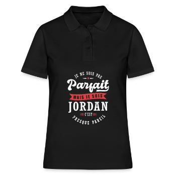 Jordan Parfait Cadeau prenom jordan - Polo Femme - noir - Devant - Ailine (174cm)