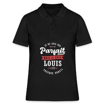 Louis Parfait Cadeau prenom louis - Polo Femme - noir - Devant - Ailine (174cm)
