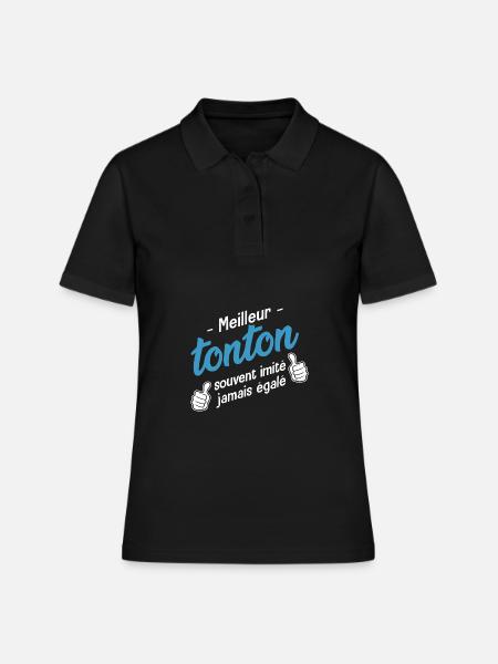 meilleur tonton cadeau oncle tonton - Polo Femme - noir