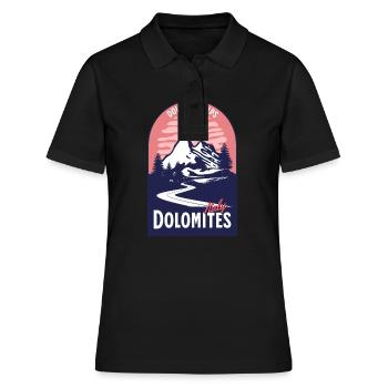 Dolomites Italie Coucher de Soleil de Montagne - Polo Femme - noir - Devant - Ailine (174cm)