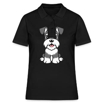Schnauzer - Frauen Polo Shirt - Schwarz - Vorne - Ailine (174cm)