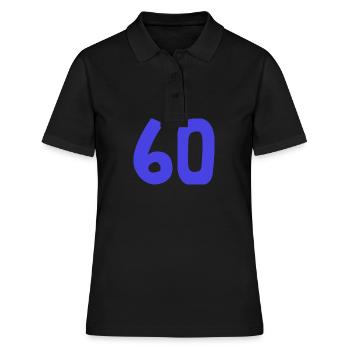 60. 60 ANS. 60e ANNIVERSAIRE. ANNIVERSAIRE 60 ANS. - Polo Femme - noir - Devant - Ailine (174cm)