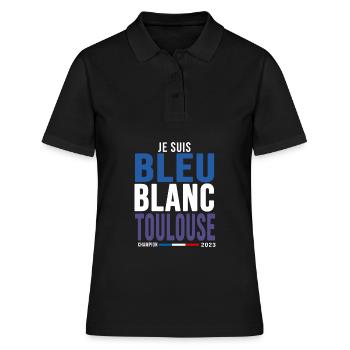 football je suis bleu blanc Toulouse supporters - Polo Femme - noir - Devant - Ailine (174cm)