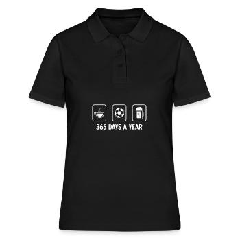 365 jours par an - Bière - Football - - Polo Femme - noir - Devant - Ailine (174cm)