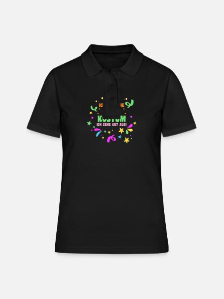 Karnevalskostüm Fasching Karneval - Frauen Polo Shirt - Schwarz