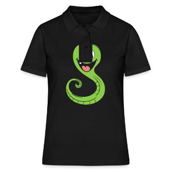 Humour petit serpent - Polo Femme - noir - Devant - Ailine (174cm)