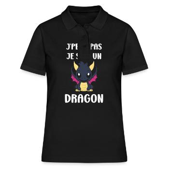 Bébé dragon - Polo Femme - noir - Devant - Ailine (174cm)