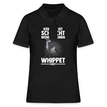 Hund Whippet - Frauen Polo Shirt - Schwarz - Vorne - Ailine (174cm)