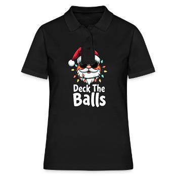 Basketball Im Weihnachtsmannkostüm Deck The Balls - Frauen Polo Shirt - Schwarz - Vorne - Ailine (174cm)