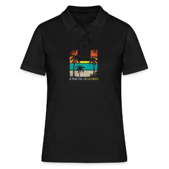 Ich kann nicht Urlaub machen - Frauen Polo Shirt - Schwarz - Vorne - Ailine (174cm)