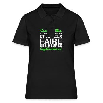 Vollzeit-Draufgänger - Frauen Polo Shirt - Schwarz - Vorne - Ailine (174cm)