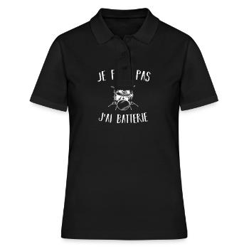 Ich kann keine Batterie haben - Frauen Polo Shirt - Schwarz - Vorne - Ailine (174cm)