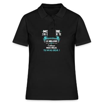 My brother I tried to find you a gift Humor - Women's Polo Shirt - black - Front - Ailine (174cm)