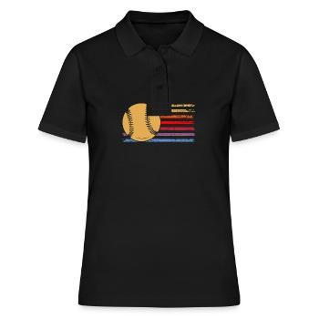 Joueur de baseball Baseball - Polo Femme - noir - Devant - Ailine (174cm)