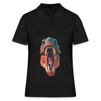 T-Rex - Frauen Polo Shirt - Schwarz - Vorne - Ailine (174cm)