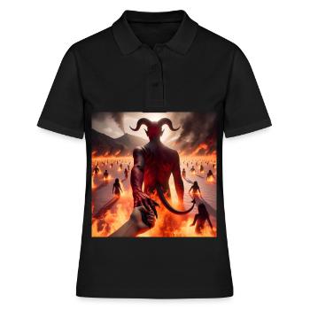 Folge mir in den Abgrund - Infernal Devil's Pact #10 - Frauen Polo Shirt - Schwarz - Vorne - Ailine (174cm)