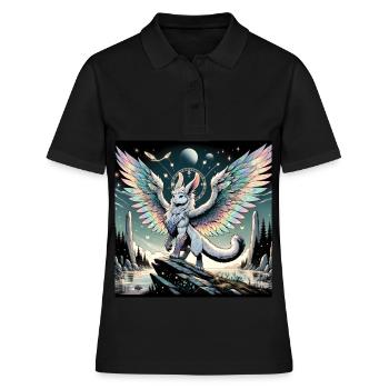 Mythischer Hasendrache - Frauen Polo Shirt - Schwarz - Vorne - Ailine (174cm)