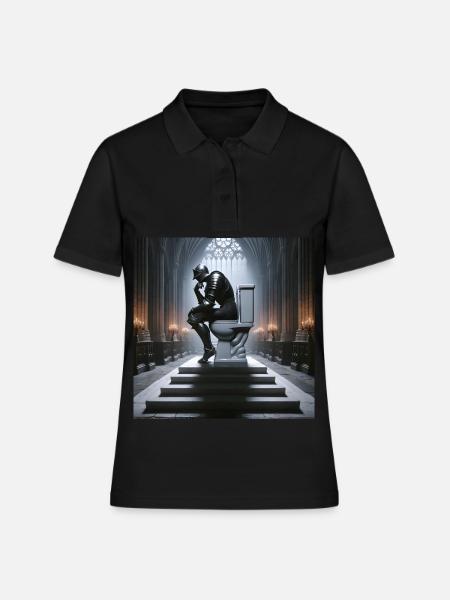 Fart Souls - Hollow Knight on Porcelain Throne #05 - Women's Polo Shirt - black