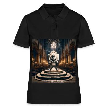 Furzseelen - Hohler Ritter auf Porzellanthron #03 - Frauen Polo Shirt - Schwarz - Vorne - Ailine (174cm)