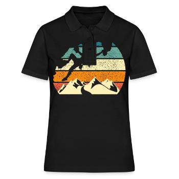 Klettern Sport Klettern Klettern Klettern Felsen - Frauen Polo Shirt - Schwarz - Vorne - Ailine (174cm)
