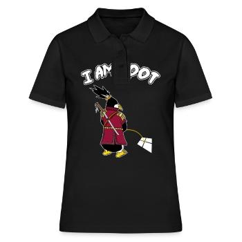 Linux Pingouin I Am Root Geeks Geeks Nerd Computer Ninja - Polo Femme - noir - Devant - Ailine (174cm)