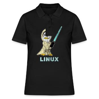 Nerd Linux Informatiker Linux Software Entwickler - Frauen Polo Shirt - Schwarz - Vorne - Ailine (174cm)